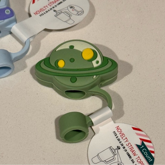 Target Bullseye Set of Straw Toppers Space Alien Planet UFO - Picture 2 of 3